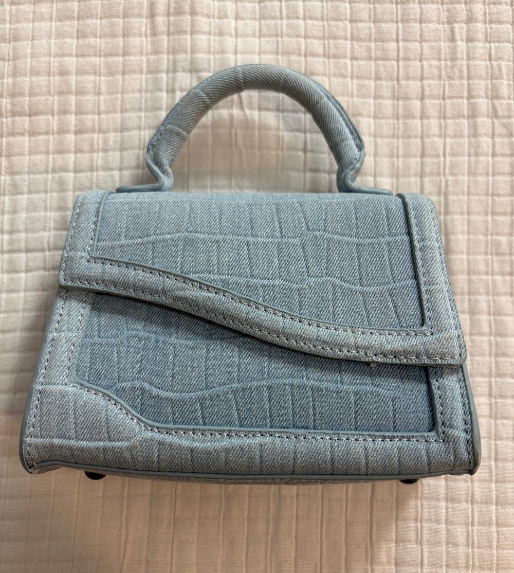 Zara women's Blue Mini Handbag w Crossbody Chain